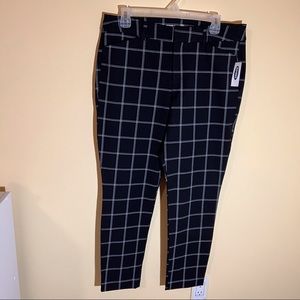 Old Navy Pixie High Waisted Full length pants - Black Windowpane - NWT - size 12